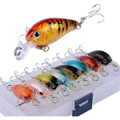 9Pcs/Set Fishing Bait Crank Bait Bionic Fishing Lure Set For Sea Fishing Hard Bait Set size: about 12.5*6.2*3cm ABS plastic
