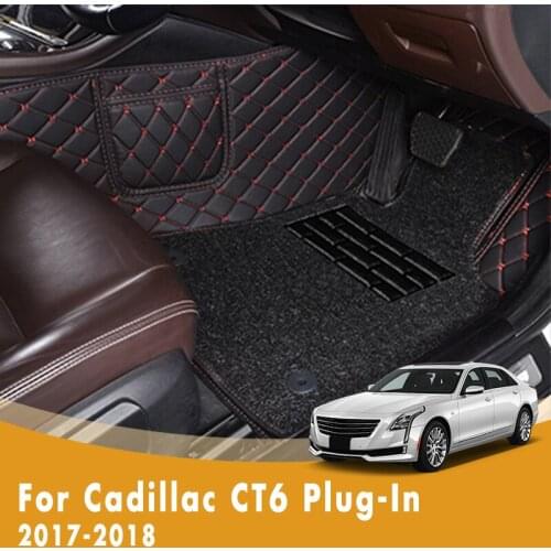 RHD Luxury Double Layer Wire Loop Car Floor Mats For Cadillac CT6 Plug-In 2018 2017 Waterproof Accessory Tapis Styling Parts