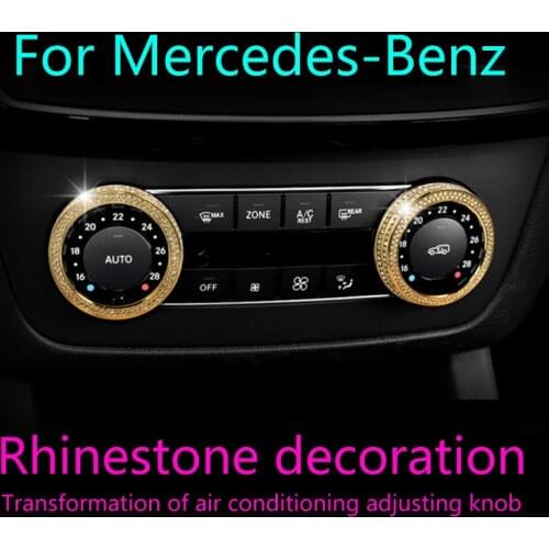 2Pcs For Mercedes Benz GL/E/K/S SL/K G/M Series Automotive Interior Renovation Diamond Air Conditioning Knob Button Decoration