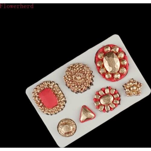 Wedding Gem Jewelry Chocolate Mold Fondant Cake Silicone Mold Home Baking Tools Handmade Soap Mold Cake Decorating Pastry Tools