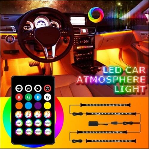 RGB Car LED Strip Light Bluetooth USB Car Interior Lights With APP Control And Remote Control DIY Light Effects Car Light Bar
