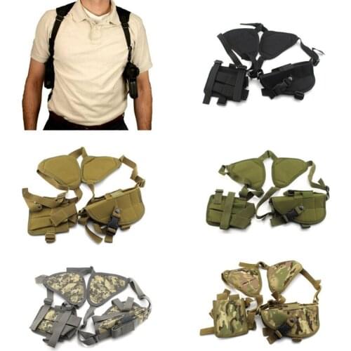 Tactical Horizontal Shoulder Holster Pistol Handgun Holster with Double Mag Pouch Gun Holster for Glock 17 19 22 23 31 32