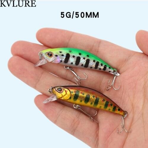 1PCS Minnow Fishing Lure 3D Eyes 50mm 5g Plastic Hard Bait Artificial Lures Wobbler Crankbait Winter Sea Fishing Bass Tackle