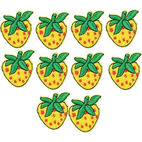 10pcs diy Strawberry patches for clothing iron embroidered patch applique iron on patches sewing accessories badge for clothes