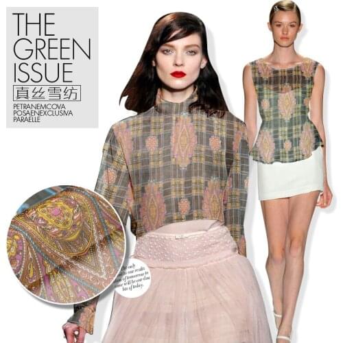 100% pure mulberry silk fabric clothing fabric Skirt scarf DIY clothes A25