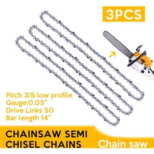 3Pcs Chainsaw Semi Chisel Chains 3/8LP 0.05 For Stihl MS170 MS171 MS180 MS181 Electric Saw