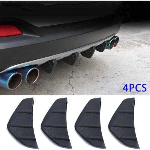 4pcs PVC Car Rear Bumper Diffuser Scratch Protector Cover Molding Trim Decals Auto Accessories Car-Styling