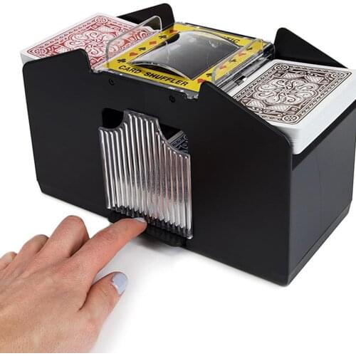 4-Deck Automatic Card Shuffler,Playing Card shuffler Quiet, Easy to Use,Battery Operated