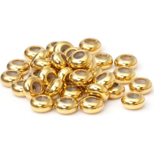 ASON 50pcs/lot Stainless Steel Silicone Spacer Beads Bracelet Necklace Charm for DIY Jewelry Making Accessories Supplies