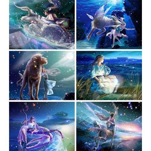 5D DIY Diamond Painting Full Round Square Cartoon Constellation Gift 3D Embroidery Mosaic Cross Stitch Kit Mural Home Decoration