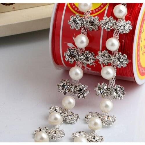Free Shipping 5 yards Crystal Rhinestone Trim, Rhinestone Applique, Bridal Applique,Wedding Applique,Rhinestone Chain TONG038