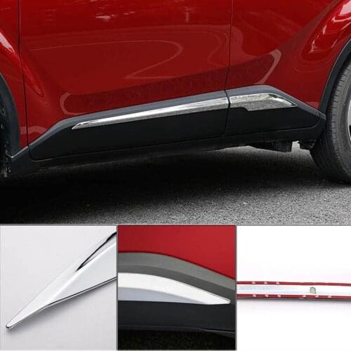 Car Door Side Skirt Anti-collision Anti-scratch Strip Door Bright Strip for Toyota CHR C-HR 2016 2017 2018 2019 2020 2021