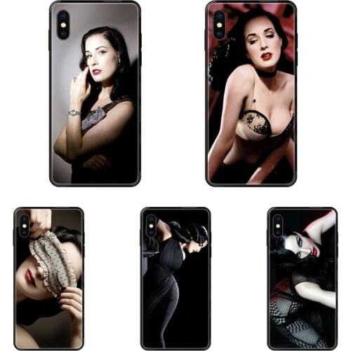 Dita Von Teese Pretty For Galaxy Note 4 8 9 10 20 Plus Pro J6 J7 J8 M30s M80s Ultra J600 J730 J810 Black Soft TPU Phone Cover