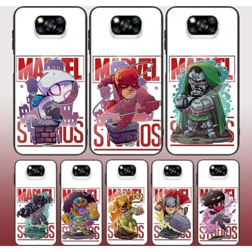 Tempered Glass Cover Marvel Hero Studios For Xiaomi Mi 11 11i 10T CC9E 9T Note 10 Ultra Pro Lite 5G Phone Case