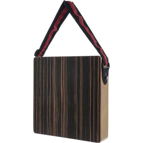 Two-handed wooden kahong box drum travel practice drum accompaniment music box drum (ebony black)