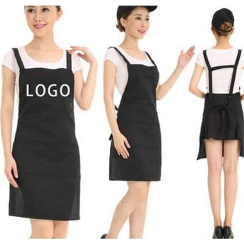20pcs Apron custom printing restaurant kitchen anti - oil gowns adult cute waiter overalls aprons