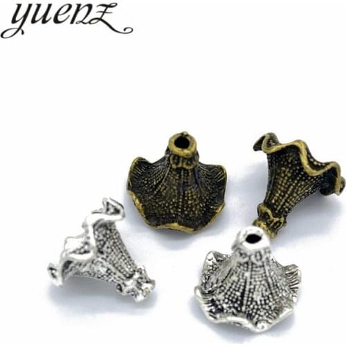 YuenZ 2pcs Tibetan Antique Silver Color Flower Bead End Caps For Jewelry Making Findings Needlework Diy Accessories 22*21mm Q173