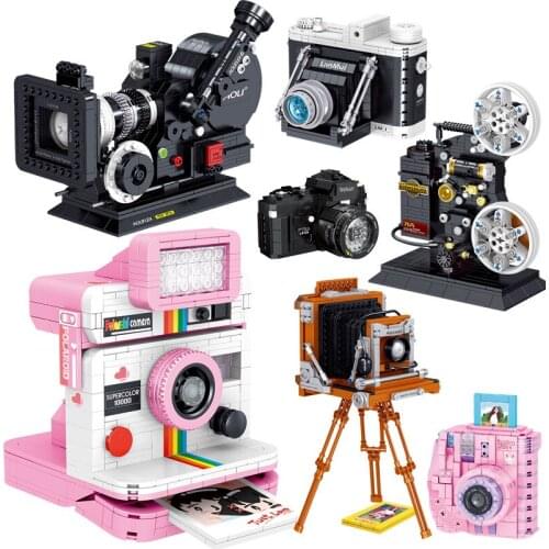 MEOA Creative MOC Series 6 Styles Simulation Classic Digital Tripod Camera Building Blocks Bricks Montessori Toys Christmas Gift