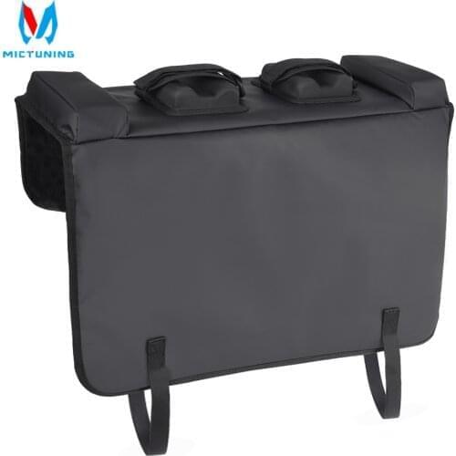 MICTUNING Tailgate Pad Shuttle Pad For Pickup Truck Tailgate Protection Secure Bike Strap Tool Pocket Pad Transports 2 Bikes