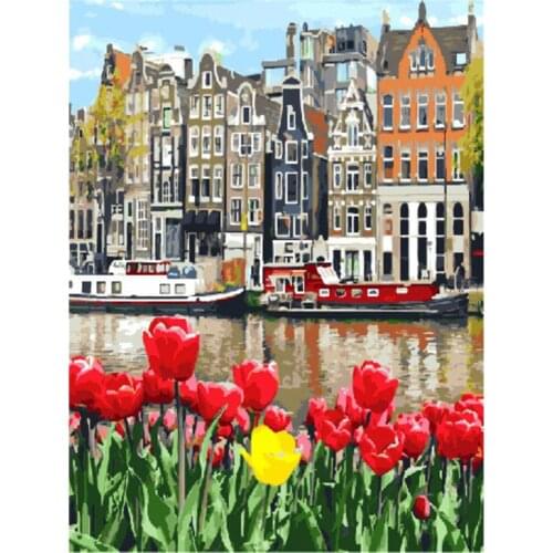Scenery Landscape DIY 11CT Cross Stitch Embroidery Kits Needlework Craft Set Cotton Thread Printed Canvas Home Design