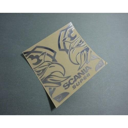 RC actros truck double goshawk head logo sticker decals for tamiya 1/14th scale rc scania r620 56323 r730 tractor trailler truck