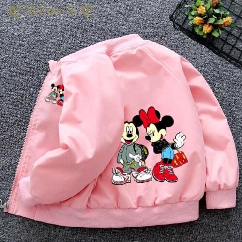 Disney Autumn New Children Clothing Cartoon Minnie Jacket Boys Girls Baby Outing Clothes Jacket Children Zipper Cardigan Jacket