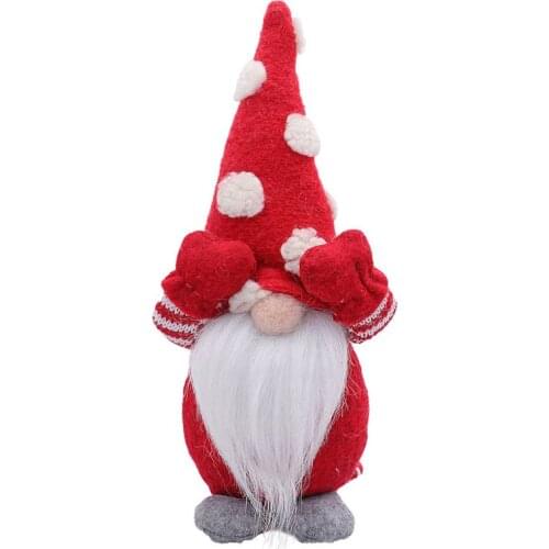 Christmas Handmade Swedish Gnome Doll Ornaments Standing Figurine Toys Xmas Gift R7RC