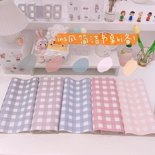 Grid Mouse Pad Gamer Waterproof PU Leather Suede Desk Mat Computer Mousepad Keyboard Table Cover Table Mat Home Decor