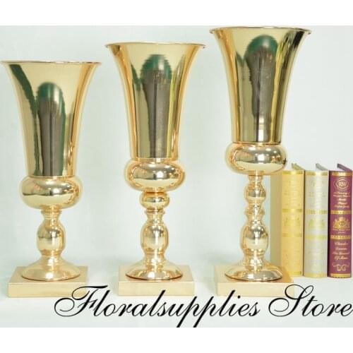 Wedding decoration table centerpieces gold flower vase metal flower stand for events and party centerpiece decorations