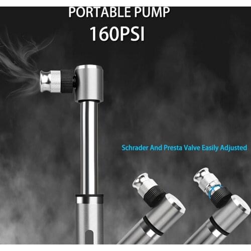 160Psi Mini Bicycle Pump Aluminum Alloy Cycling Hand Air Pump Ball Tire Lightweight Inflator MTB Mountain Road Bike Pump