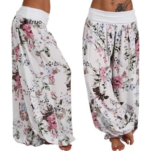 2021 Women Loose Casual Harem Pant Floral Print Holiday Yoga Pants Fitness Sports Dance Long Trousers