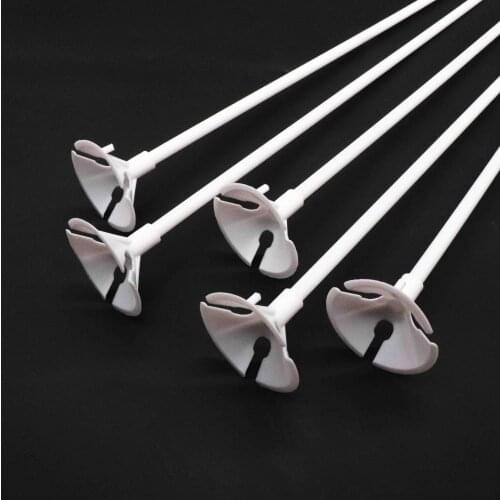 10 Sets/lot 40cm Latex Balloon Stick White PVC Rods Balloons Holder Sticks with Cup Party Supplies Party Decoration Accessories