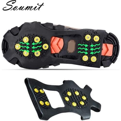 10 Studs Ice Gripper for Shoes Outdoor Spike Anti Slip Climbing Snow Spikes Crampons Cleats Chain Claws Grips Boots Winter Cover