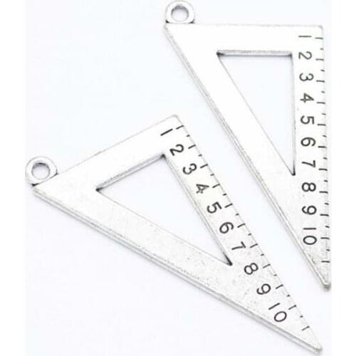 20PCS 50x26mm Antique Silver Color Ruler Charms Pendant Bracelets Necklace Jewelry Making Accessories