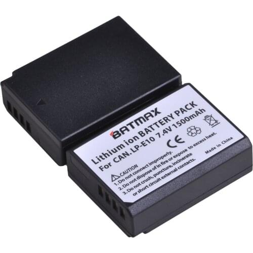 Batmax 1500mAh LP-E10 LP E10 Camera Battery for Canon LPE10,EOS Rebel T3 T5 T6 Kiss X50 Kiss X70 EOS 1100D EOS 1200D EOS 1300D