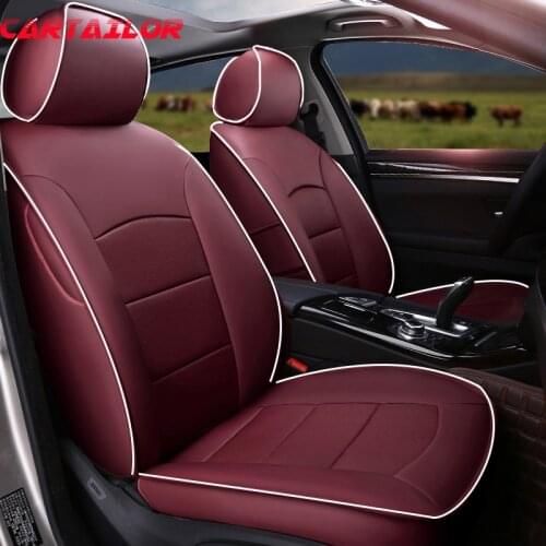 CARTAILOR Car Seat Covers & Supports Custom for Mitsubishi Lancer Real Leather Car Seat Cover Protector Interior Accessories Set