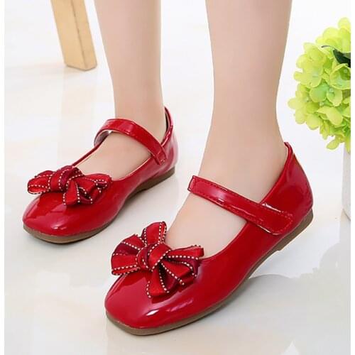 Pink Red Black Childrens Princess Leather Shoes For Kids Party Wedding Dance Performance Shoes Chaussure Fille 5 10 to 12 Years