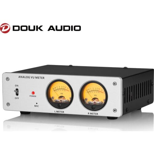 Douk Audio MIC Pickup / LINE Dual Analog VU Meter LED Sound Level Indicator Display Music Spectrum for Amplifiers