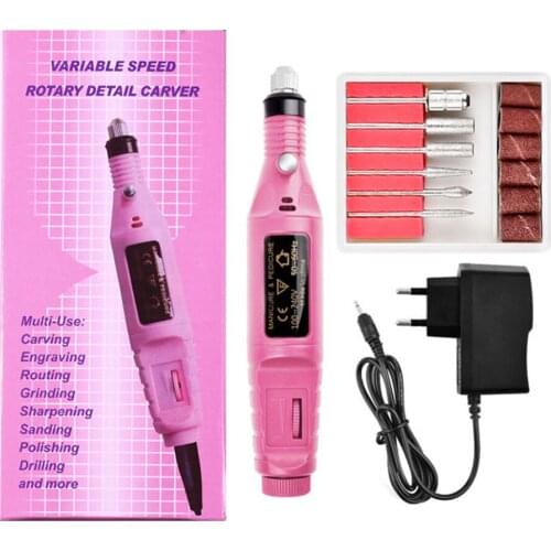 Electric Nail Drill Kit Portable Manicure Pen with Nail Drill Bits for Exfoliating Grinding Polishing Nail Gel Polish
