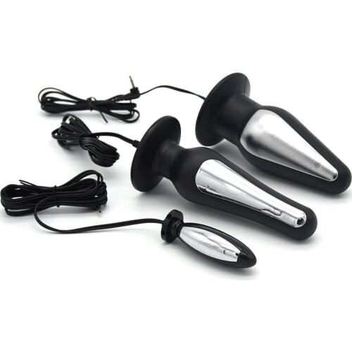 3 Size Electric Shock Butt Anal Vaginal Plug Electro Massage Adult Sex Toys for men women Themed Toys Accessories