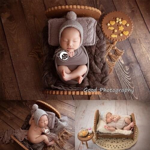 Lovely biscuit modeling theme newborn photo cot, tea table, bedside table, biscuit plate combination photography props