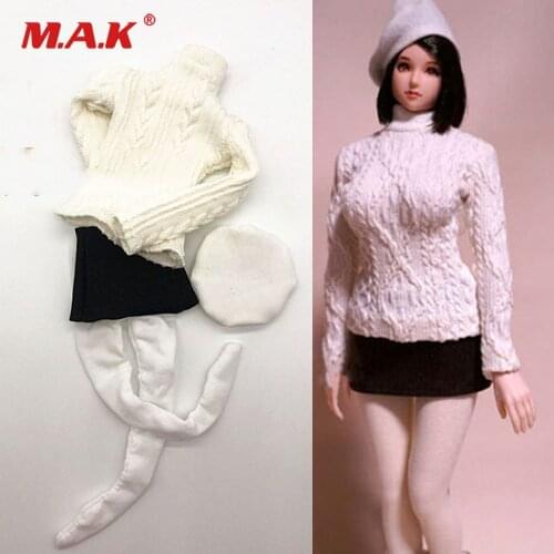 1/6 Scale Female Figure Clothes Set Hat Sweater Skirt Pantyhose Clothing Set Model For 12'' Action Figrue Body Accessory