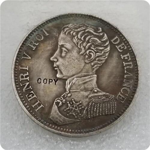 COPY REPLICA 1831 France Henri V 5 Francs Coin COPY FREE SHIPPING