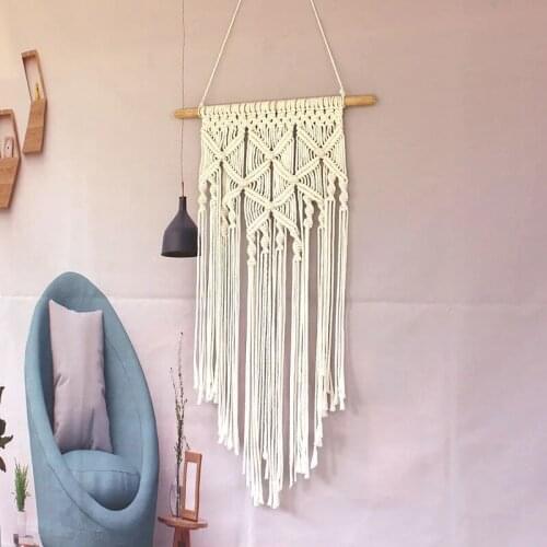 Macrame Boho Tapestry Handmade Wall Hanging Home Decoration Bohemian Cotton Tapestry Nordic Geometric Home Decor Handicraft Gift