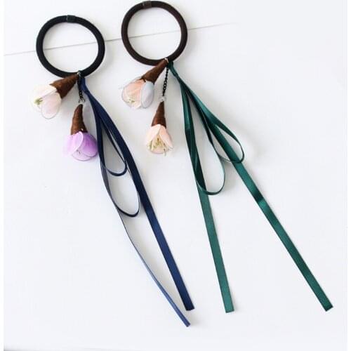 Girls' Fashion Flower Strap Hair Tie Rope Ponytail Holder Headband Accessory