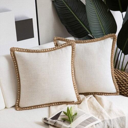 Entry Lux Pillowcase Solid Color Sofa Linen Throw Cushion Cover For Living Room Decoration Pillow Case Car Seat Chair Decor