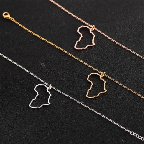 Outline Africa Map Necklace Country of South African Map Necklace Simple Adoption Ethiopia Africa Continent Necklaces jewelry