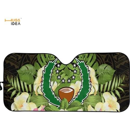 Pohnpei Polynesian White Plumeria Print Car Sun Shade UV Protection Curtain Car Sunshade Windshield Visor Summer