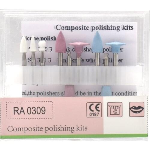 1 set Light-Curing Resin Polishing Set Resin Grinding Polishing Suits Ceramic Silicon Rubber Slow Bending Machine Grinding Head