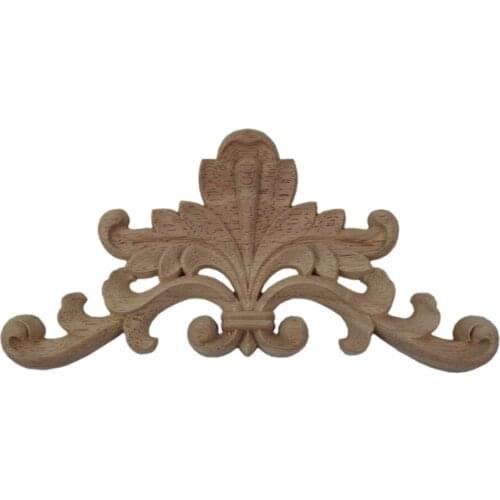 Retro Wood Carving Decal Corner Applique Vintage Home Decor Furnishing Floral Miniature Figurines Garden Desk Decoration